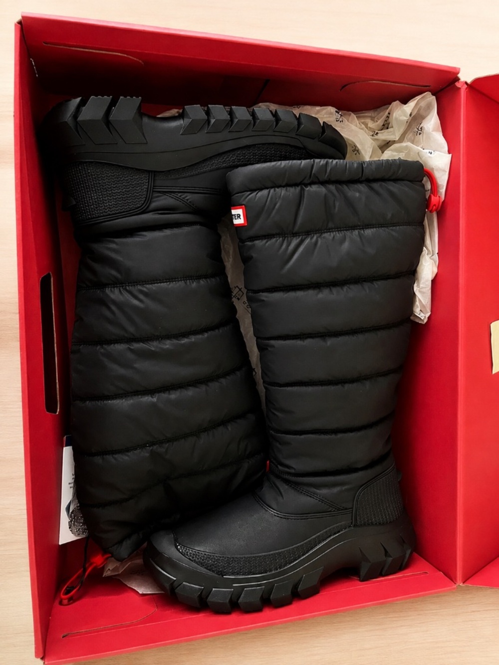 Hunter Women’s Tall Insulated Puffer Snow Boots Black NWT - Picture 4 of 7
